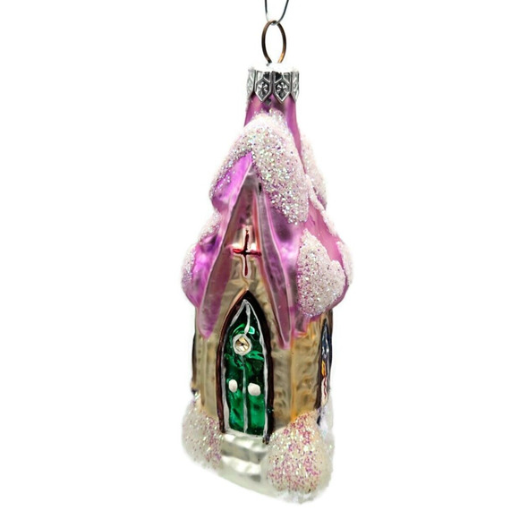 Christopher Radko Midnight Mass Pink Purple Chapel Christmas Ornament 94-913-2 - Picture 1 of 9